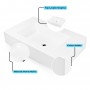 Top Lavabo Sospeso Gaia in Marmo Resina Finitura Asfalto colore Bianco Lullaby 