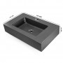 Top Lavabo Sospeso Gaia in Marmo Resina Finitura Asfalto colore Antracite Lullaby 