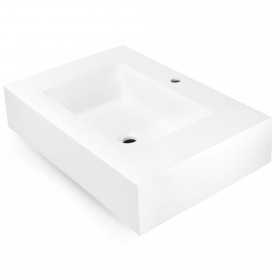 Top Lavabo Sospeso Giada in Marmo Resina Finitura Liscia colore Bianco Opaco Lullaby 