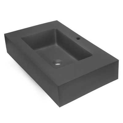 Top Lavabo Sospeso Giada in Marmo Resina Finitura Liscia colore Antracite Opaco Lullaby 