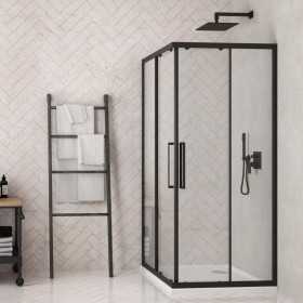 Ix Box Shower Box Angolare Componibile Felce S170BK Cristallo 6 Millimetri