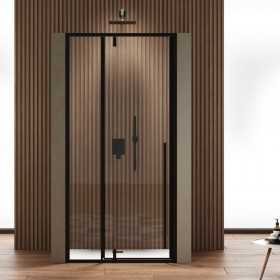 Porta Doccia Battente Liko One BMA120BK Cristallo 8 Millimetri Nero Ix Box Shower 