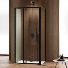 Ix Box Shower Lato Fisso per Porta Battente Liko One LFBMA120BK 8 Millimetri Nero