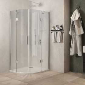 Box Doccia Semicircolare Angolare Ginestra S8526 Cristallo 8 millimetri Chrome