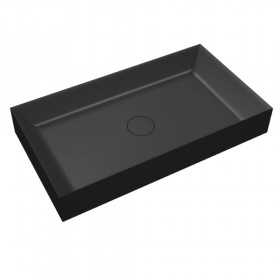 Lavabo da Appoggio Line Rettangolare in Ceramica Nero Opaco Lullaby