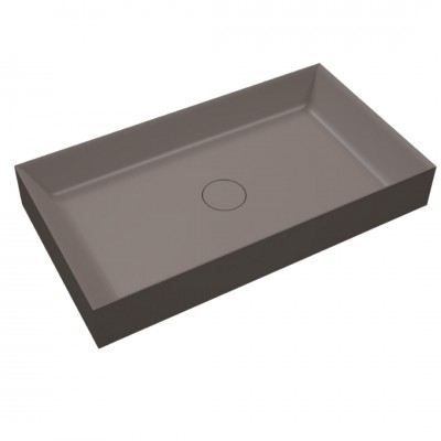 Lavabo da Appoggio Line Rettangolare in Ceramica Grigio Opaco Lullaby