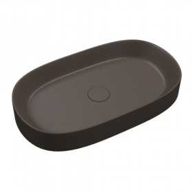 Lavabo da Appoggio Line Ovale in Ceramica Caffe Opaco Lullaby