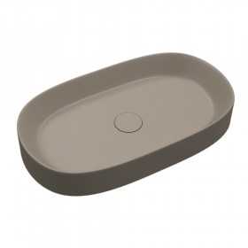 Lavabo da Appoggio Line Ovale in Ceramica Sabbia Opaco Lullaby