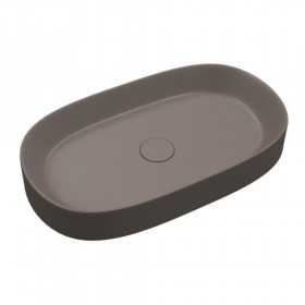 Lavabo da Appoggio Line Ovale in Ceramica Grigio Opaco Lullaby