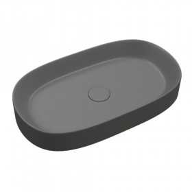 Lavabo da Appoggio Line Ovale in Ceramica Cenere Opaco Lullaby