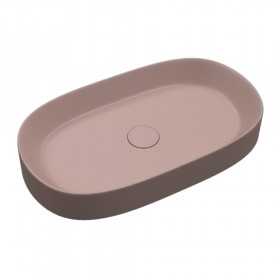 Lavabo da Appoggio Line Ovale in Ceramica Rosa Opaco Lullaby