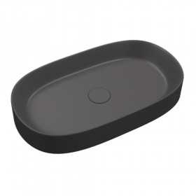 Lavabo da Appoggio Line Ovale in Ceramica Antracite Opaco Lullaby
