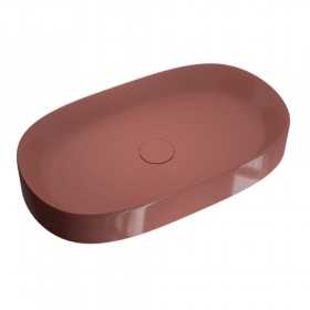 Lavabo da Appoggio Line Ovale in Ceramica Tabasco Lucido Lullaby