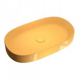 Lavabo da Appoggio Line Ovale in Ceramica Miele Lucido Lullaby