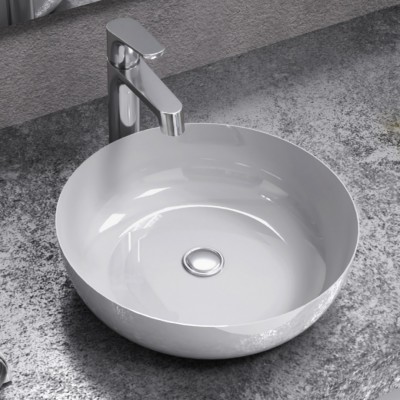 Carter Lavabo Tondo Ceramica Appoggio Bianco 41,5x41,5x13,5 cm