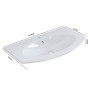 Lavabo Ginevra curvo in resina ad incasso vasca singola ad incasso
