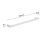 Porta salviette asciugamani Panarea bianco opaco cm 60 arredo bagno