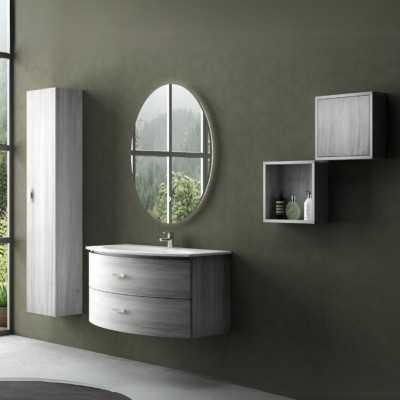 Mobile bagno composizione completa modello Ginevra specchio cubotti colonna