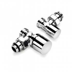 Valvola e detentore termostatizzabile finitura cromo lucido con attacco da 1/2