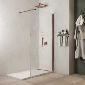 Parete Doccia Walk In Gardenia W901GDR Cristallo 8 mm Oro Rosa Lucido Ix Box Shower