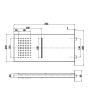 Soffione Doccia Square Parete Cascata in Acciaio Inox Nero 30 mm Ix Box Shower 