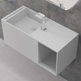Lavabo Consolle Reef in Art Stone Colore Bianco Opaco Lullaby 