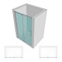 Porta Doccia Scorrevole Birkey Bianco Opaco BMA110WHM Cristallo 8 mm Ix Box Shower