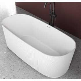 Vasca Free Standing Maafushii in Art Stone Plisse Colore Bianco Opaco Lullaby 