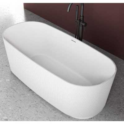 Vasca Free Standing Maafushii in Art Stone Plisse Colore Bianco Opaco Lullaby 