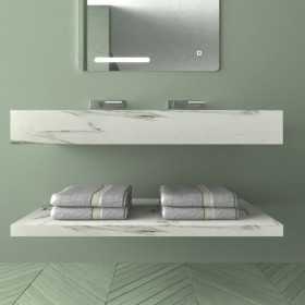 Lavabo Consolle Raiatea in Art Stone Colore White Venato 120 cm Lullaby 