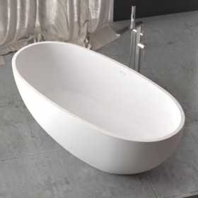 Vasca Free Standing Hulhule in Art Stone Colore Bianco Opaco Lullaby 