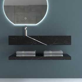 Mensola Inferiore per Lavabo Consolle Rangiroa in Art Stone Colore Black e White Venato 100 cm Lullaby