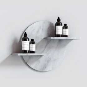 Loop Porta Mensole a Parete Art Stone White Venato 48x12x36