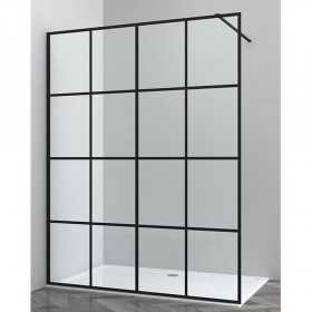 Parete doccia Walk In Iris W900BK cristallo 8 millimetri nero Ix Box Shower