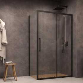 Lato fisso Erika LFS108BK Cristallo Trasparente 6 Millimetri Nero Ix Box Shower