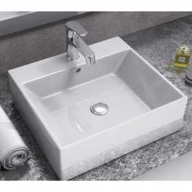 Alexa Lavabo Appoggio Ceramica Quadrato Bianco Lucido
