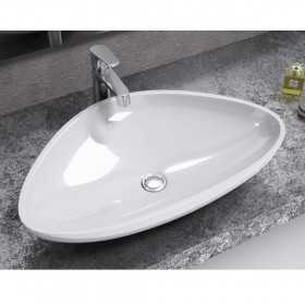 Parker Lavabo Appoggio Ceramica Bianco Lucido 
