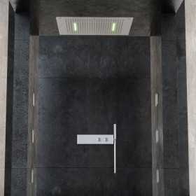 Soffione Doccia Rettangolare a LED ad Incasso a Soffitto Cromo Lucido Ix Box Shower 