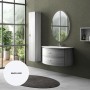 Colonna Ginevra reversibile mobile bagno 1 anta e 2 ripiani in vetro cm 162x34x25