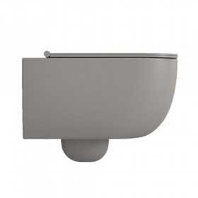 Bloom Vaso Ceramica Sospeso Scarico a Parete Senza Brida Colore Grigio Opaco