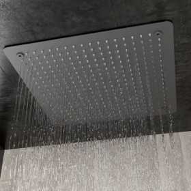 Soffione a Soffitto Quadrato in Acciaio Inox Nero 2 millimetri Ix Box Shower 