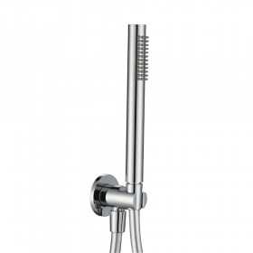 Doccia Elegant Tondo Ottone Cromato Forma Tondeggiante Con Doccetta Ix Box Kit 