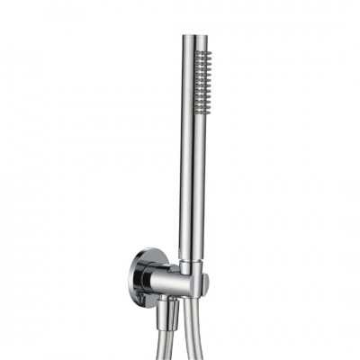 Doccia Elegant Tondo Ottone Cromato Forma Tondeggiante Con Doccetta Ix Box Kit 