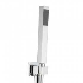 Doccia Elegant Quadro Ottone Cromato Forma Quadrata Con Doccetta Ix Box Kit 