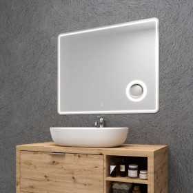 Specchio a Led rettangolare Hydra con ingranditore retroilluminato