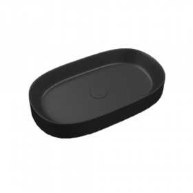 Lavabo da Appoggio Line Ovale in Ceramica Nero Opaco Lullaby