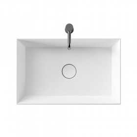 Lavabo da Appoggio Line Rettangolare in Ceramica Bianco Opaco Lullaby