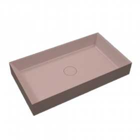 Lavabo da Appoggio Line Rettangolare in Ceramica Rosa Opaco Lullaby
