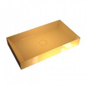 Lavabo da Appoggio Line Rettangolare in Ceramica Miele Lucido Lullaby