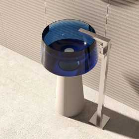 Lavabo Free Standing Icon Momentum Ciotola Agata blu e Base Bianca Lullaby 